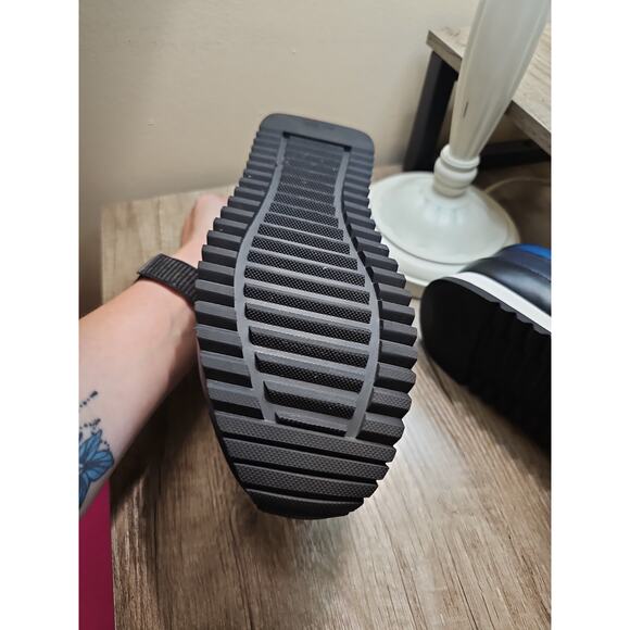 Coach Carter PERF RUNNER Sneakers Low Cut Leather FG1600 Blue Black Size 8D - Picture 9 of 16